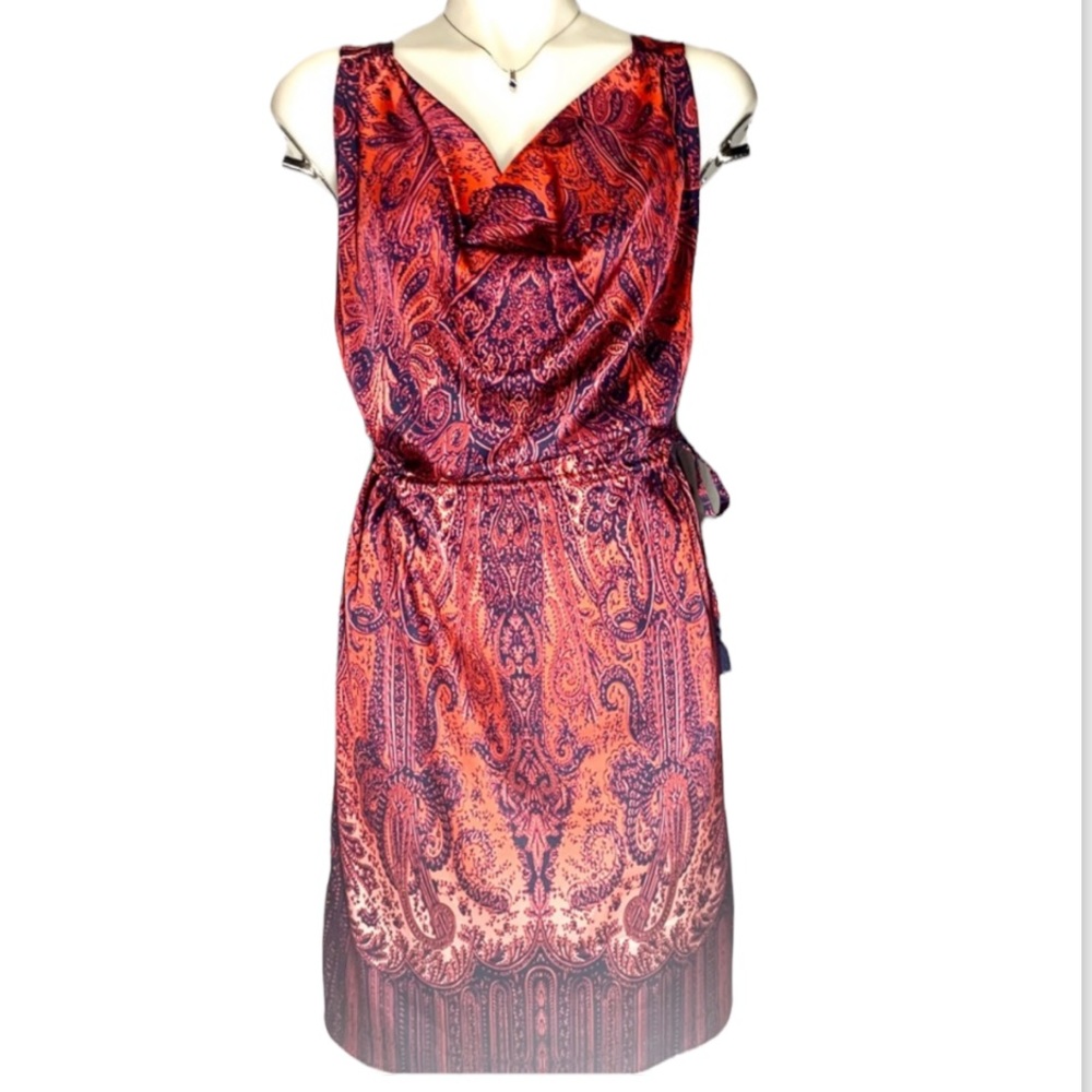 SILK Calypso St Barth  $350 XS Red Navy Romper Dress - Picture 4 of 9